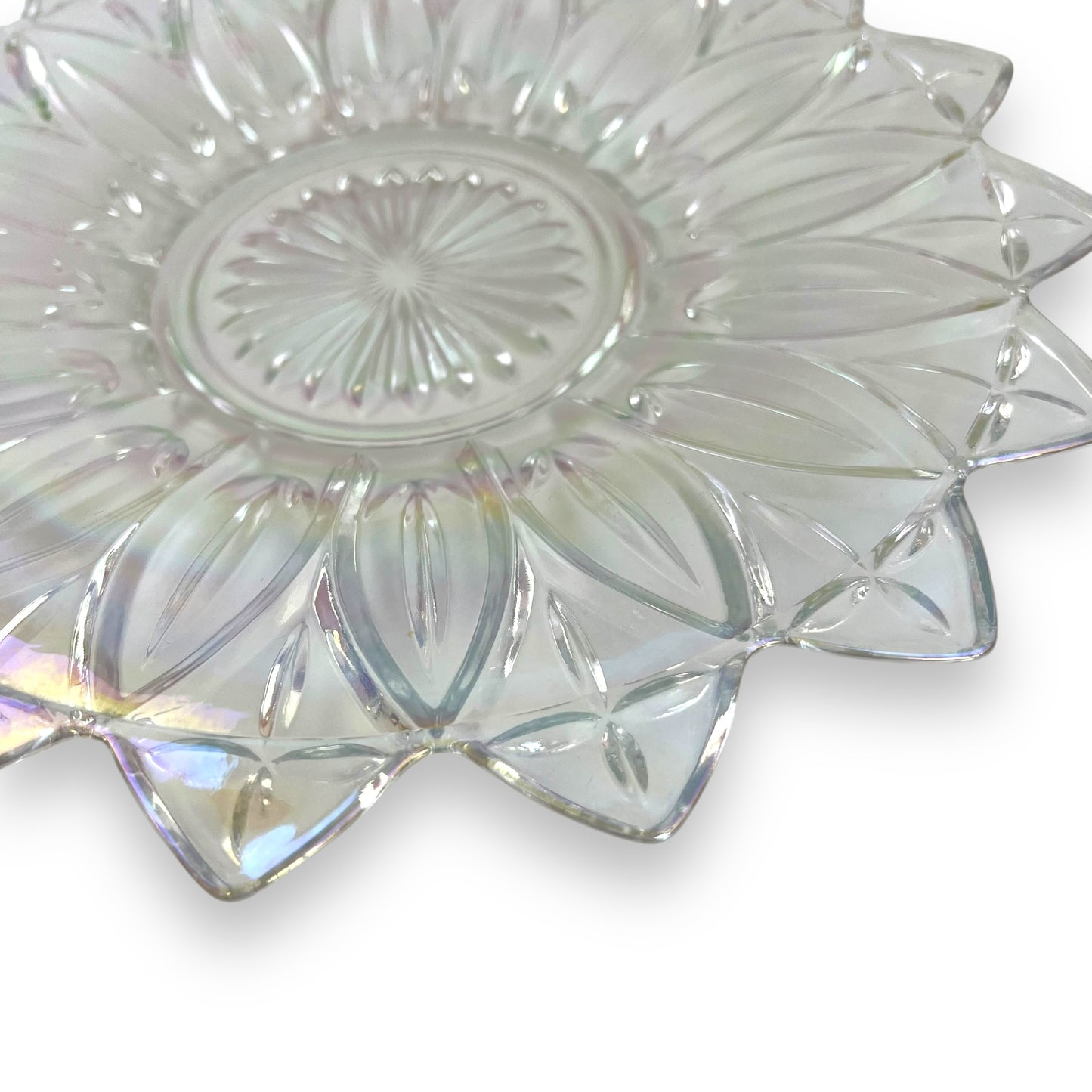 Carnival Federal Glass Petal Iridescent Platter Serving Plate