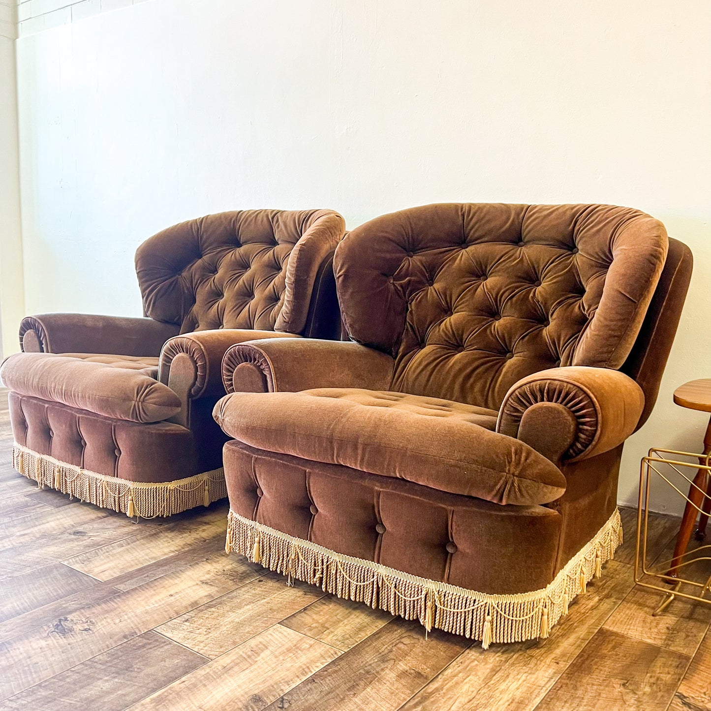 Brown Fringe Tassel Single Lounge Chair