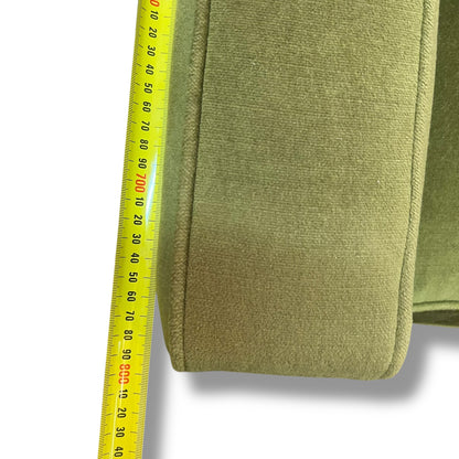 Vintage Designer Lounge Sofa — Green Velvet Upholstery, Feather Cushions