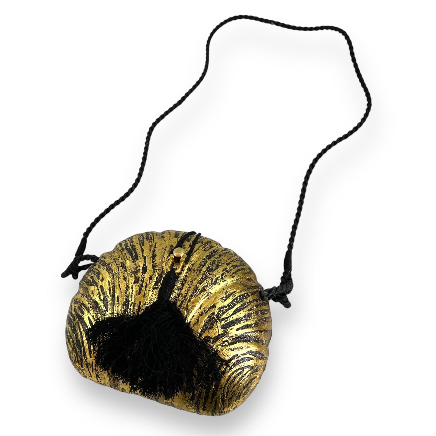 Gold & Black Wooden Evening Bag - Timmy Woods Style