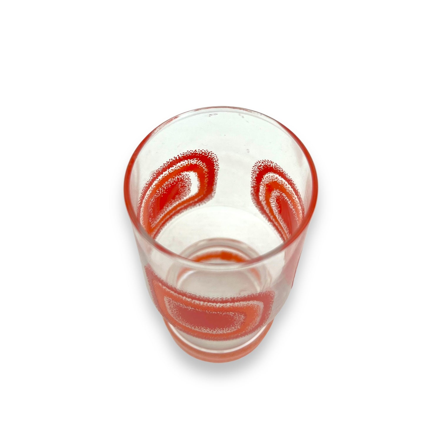 Red orange square pattern single glass