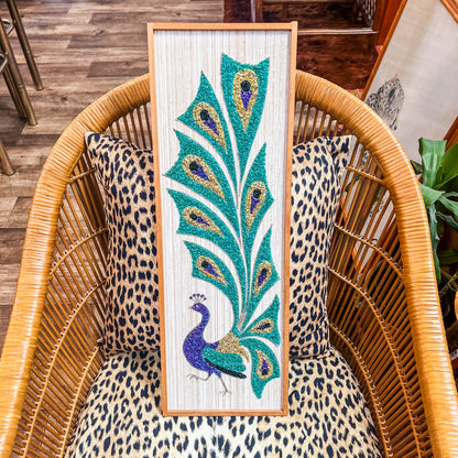 Peacock Framed Rock Art