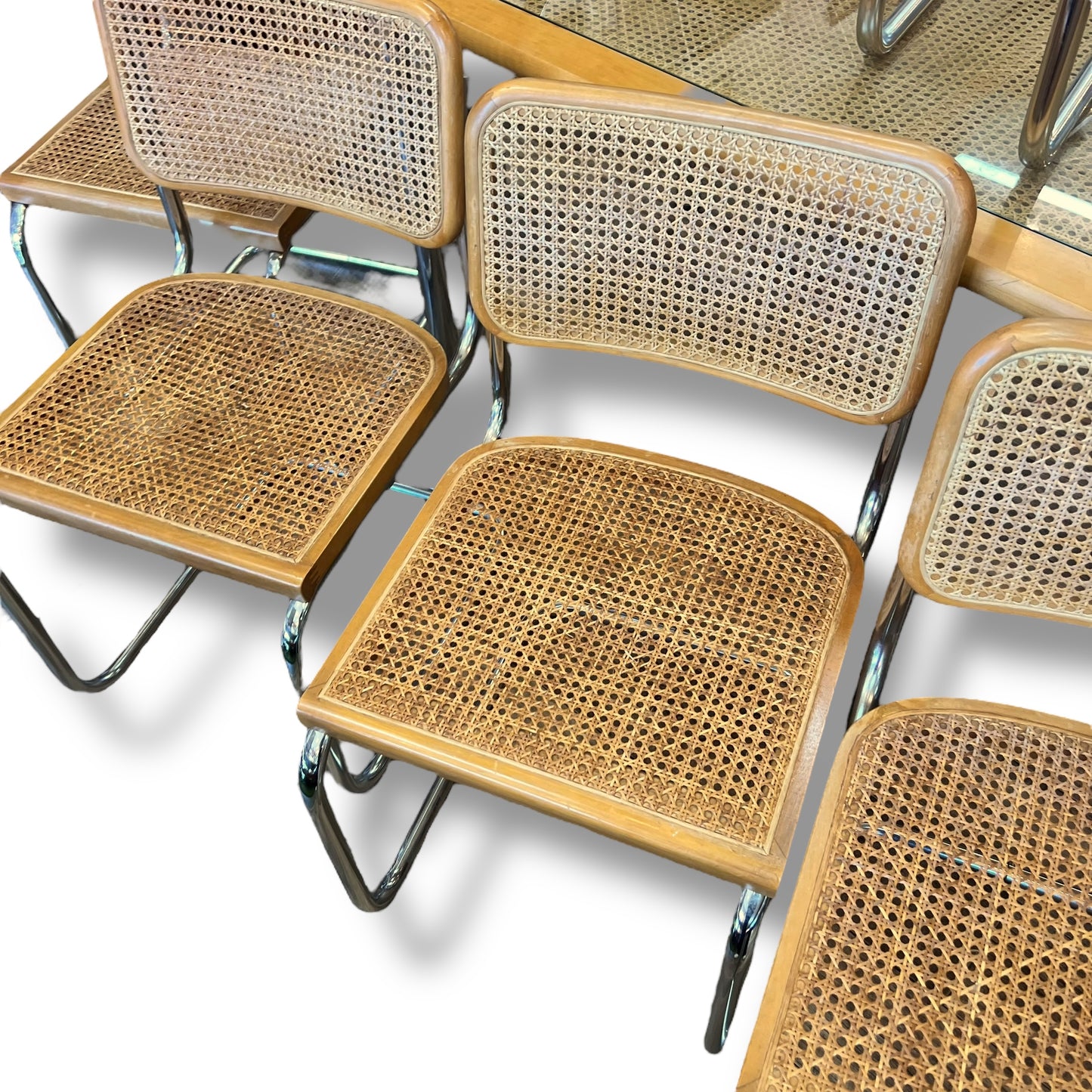 Pluto Furniture Rattan & Chrome Dining Table with 6 Chairs