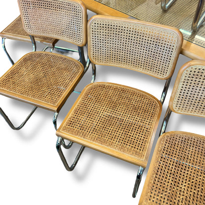 Pluto Furniture Rattan & Chrome Dining Table with 6 Chairs