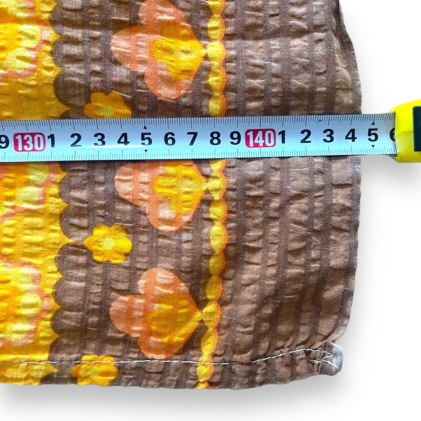 Retro Yellow Orange and Brown Flower Pattern Tablecloth