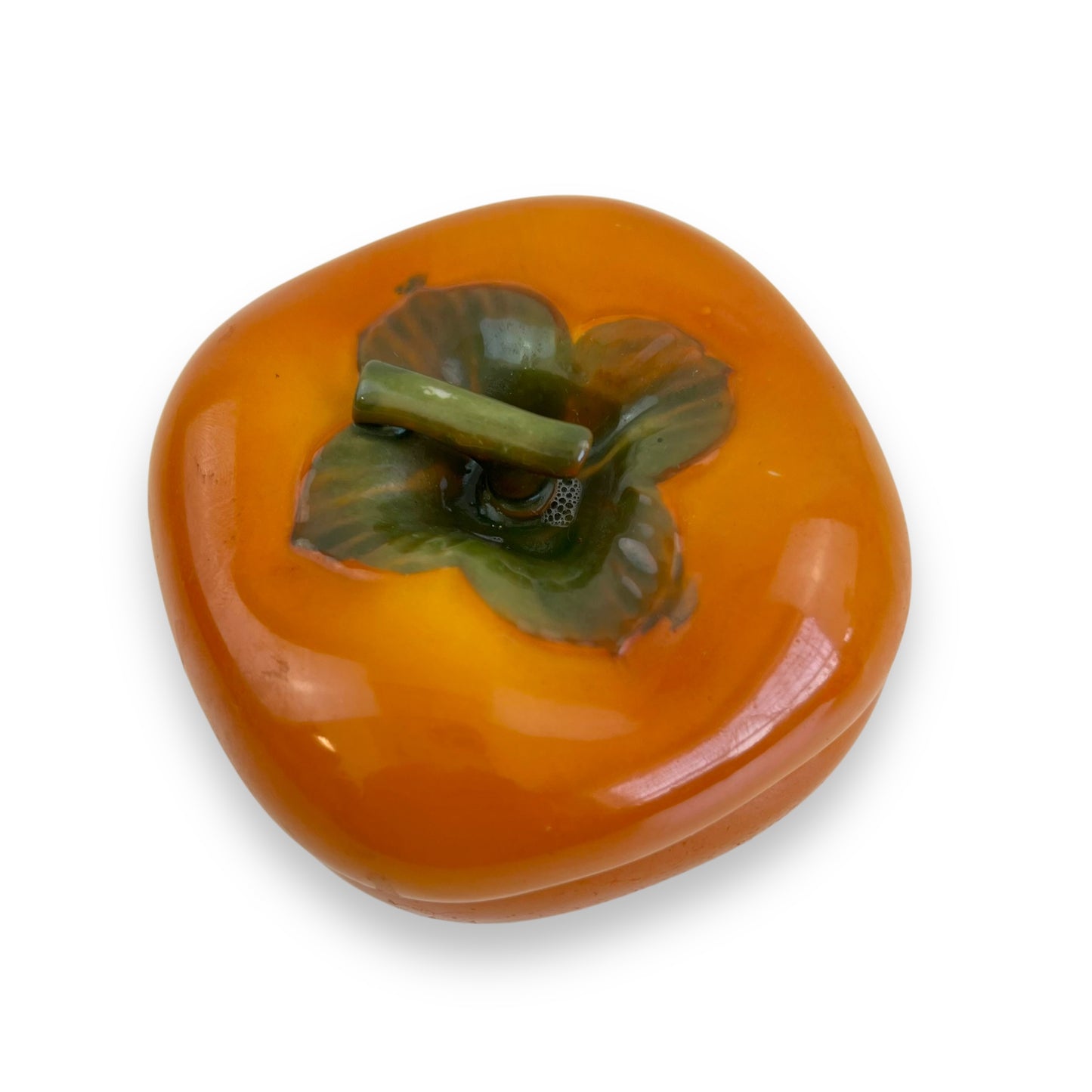 Orange pepper condiments dish with lid