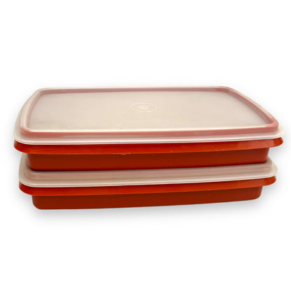 X2 Red Rectangle Tupperware Containers