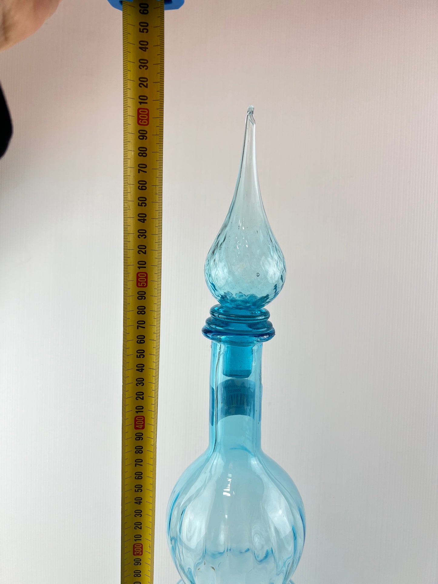 Toscany triple gourd blue glass genie bottle