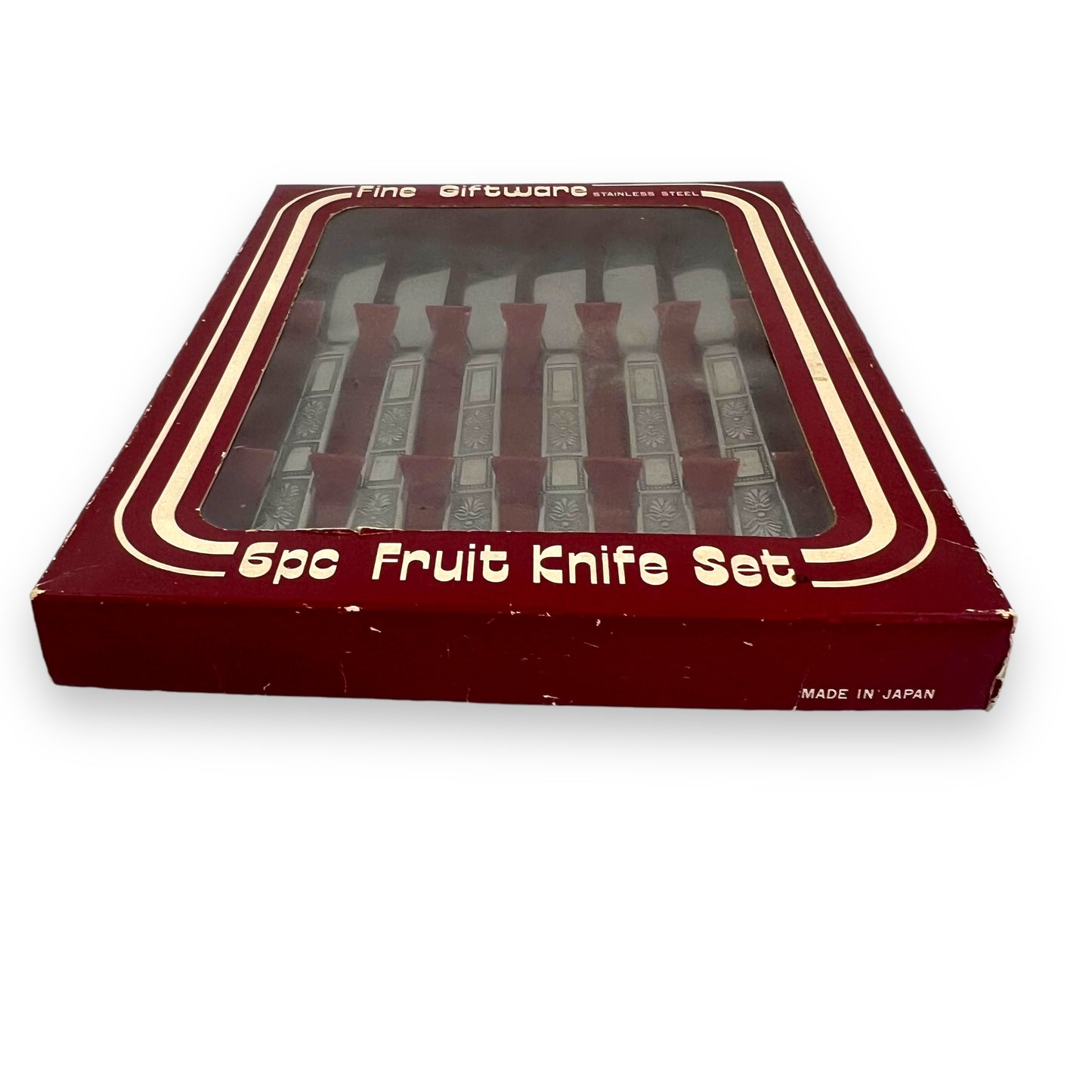 Vintage 6-Piece Stainless Steel Fruit Knife Set in Original Gift Box