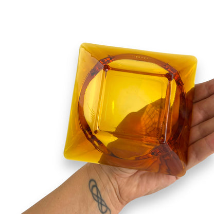 Amber Glass Ashtray