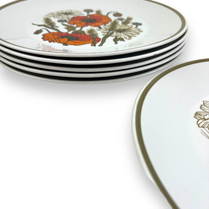 J & G Meakin “Poppy” Dinner Plate set of 6