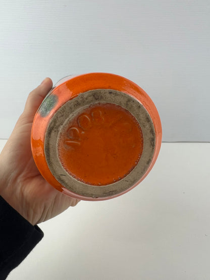 Knödgen West German Pottery Vase – Orange & Green