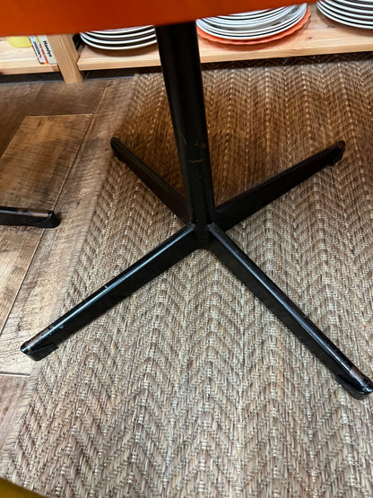 Set of 4 Retro Orange Swivel Dining Chairs