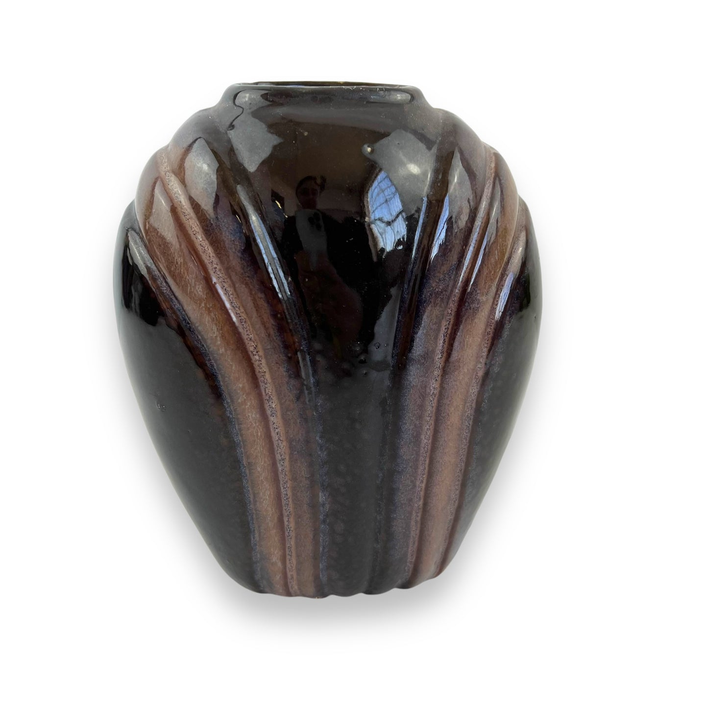 Black & Brown Pleated Vase