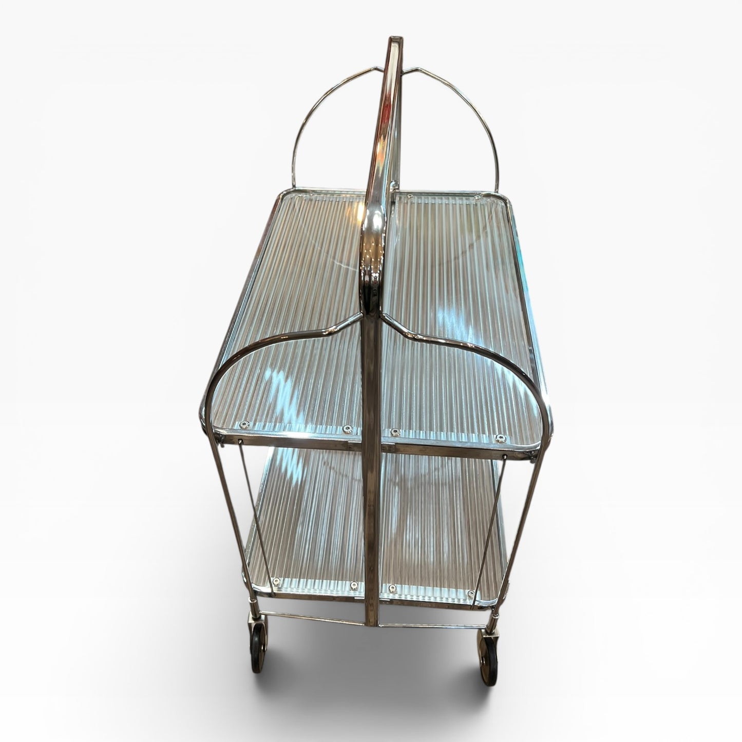 Chrome Folding Bar Cart / Trolley