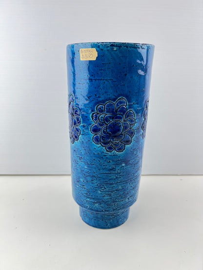 Bitossi Blue Flower Pattern Ceramic Vase – Made in Italy