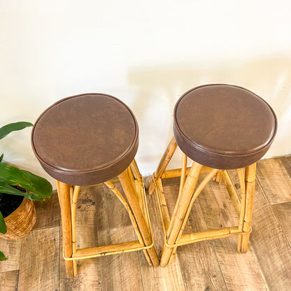 Cane Barstool Brown Tops set of 2