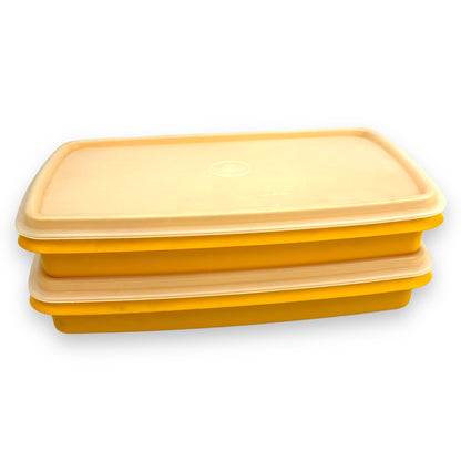 X2 Yellow Tupperware Storage Containers