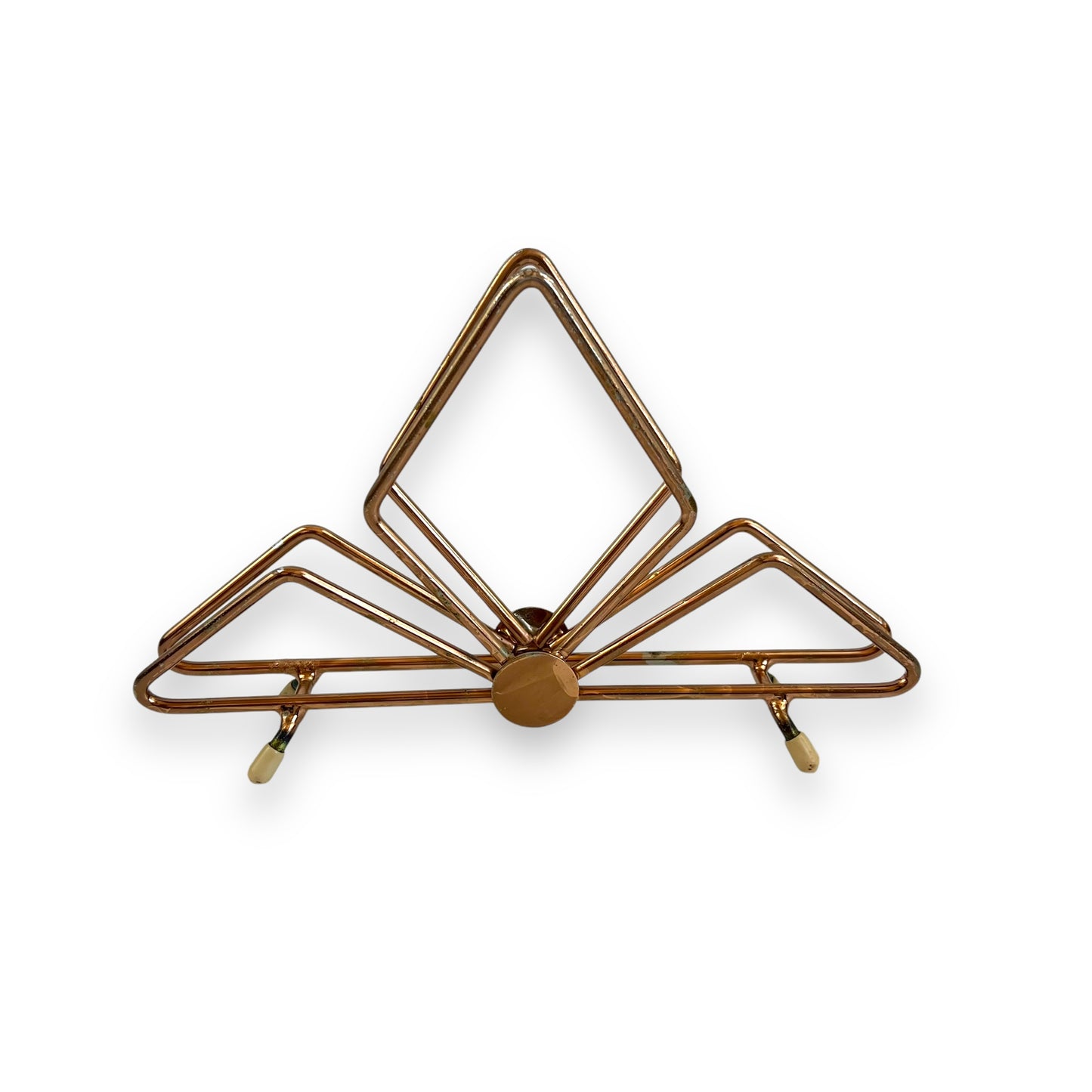 Copper coloured triangle design letter / napkin holder