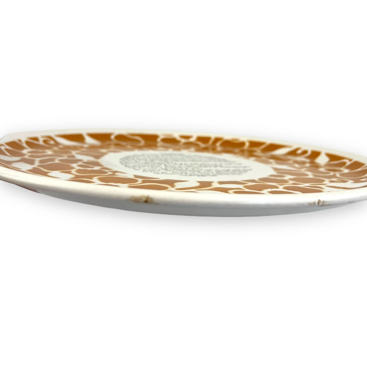 Orange Flower Hand-Painted Pavlova Recipe Plate - Made in Japan