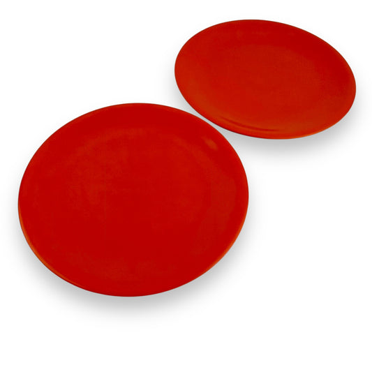 Orange Plastic Melamine Plate Set of 2