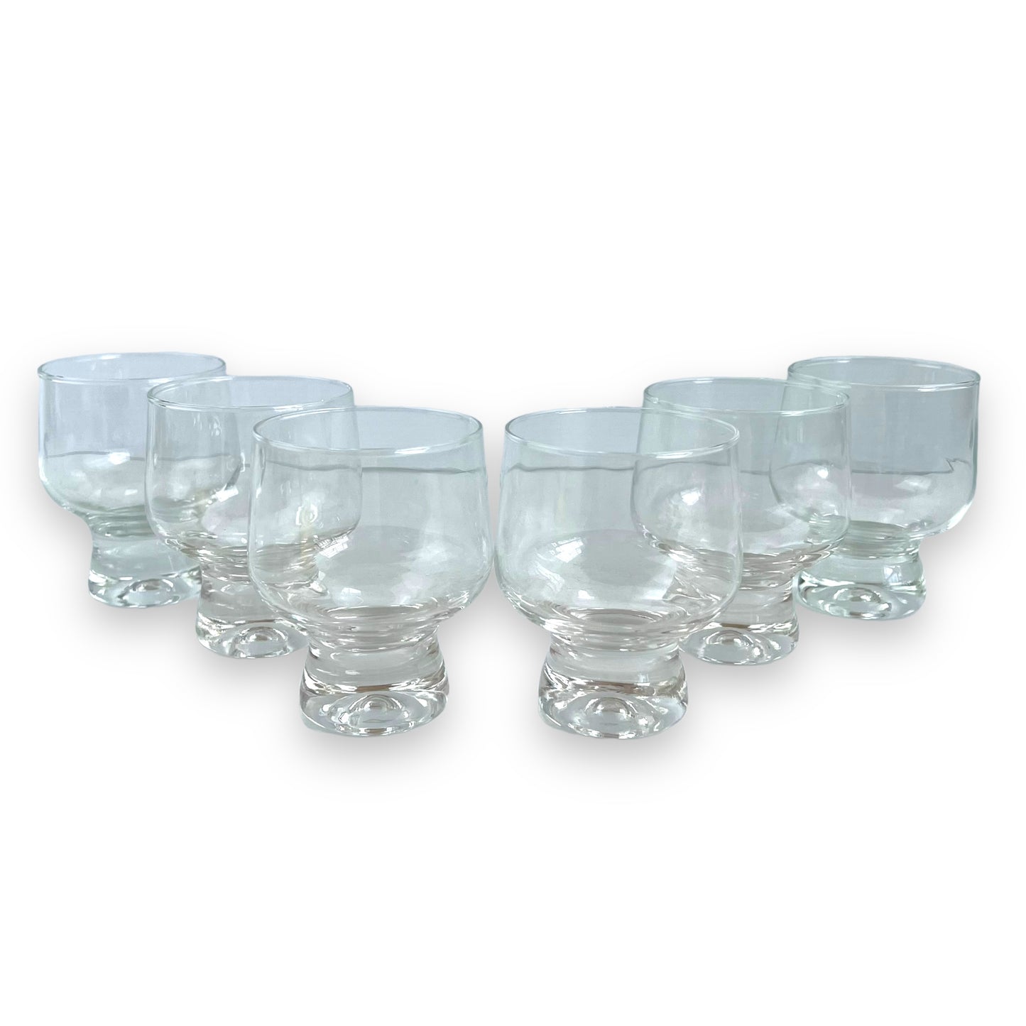 Crown Corning Bubble Stemmed Glass Set of 6 - 9x6.5cm