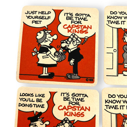 Capstan Kings Andy Capp 1976 Drink Coaster Set of 6