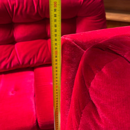 Fler Red Velvet Two-Seater Lounge