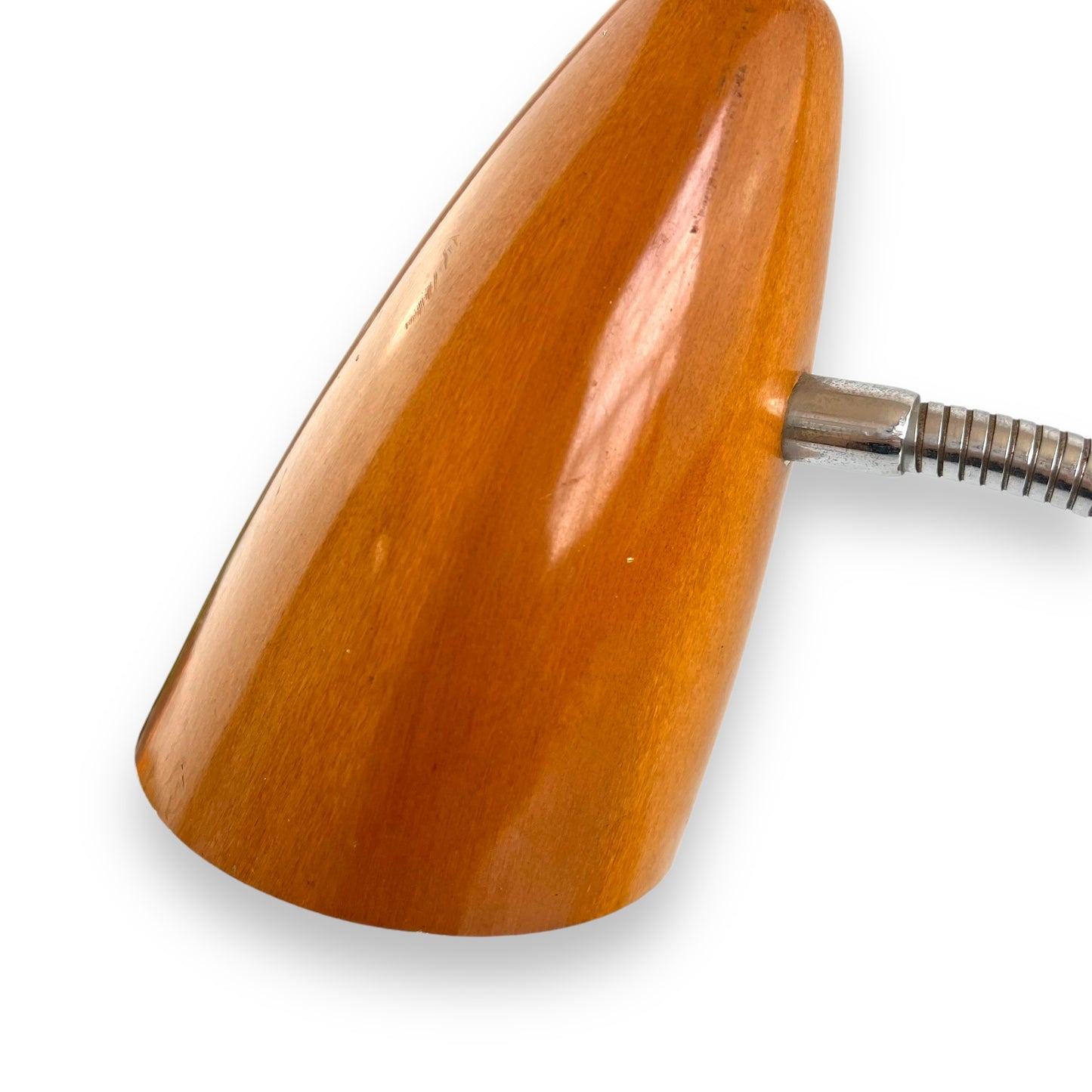 Brown Wood Look anodised gooseneck desk lamp