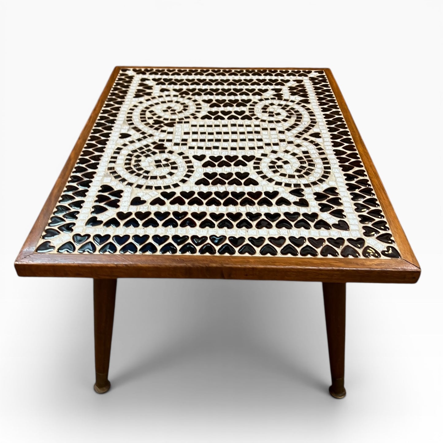 Mosaic Tile Coffee Table with Teak Frame