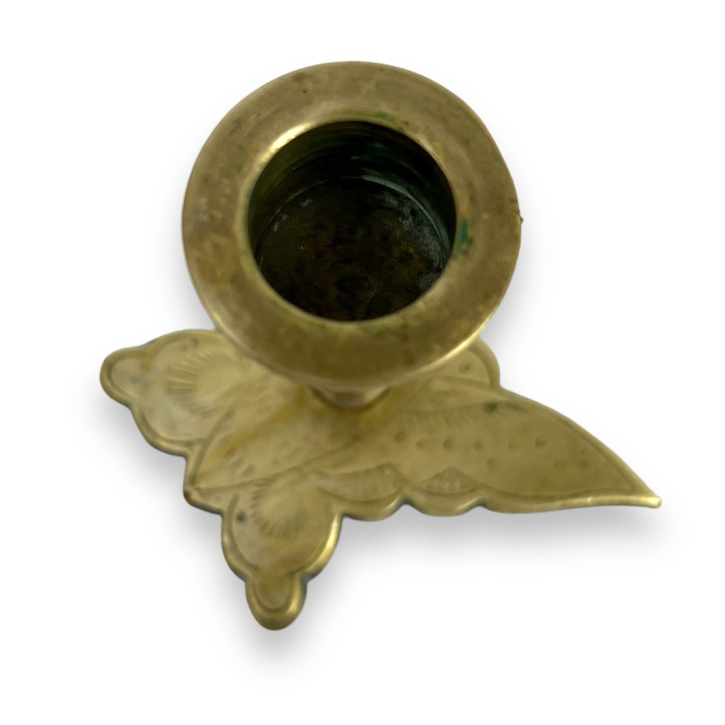 Brass Moth Candlestick Holder