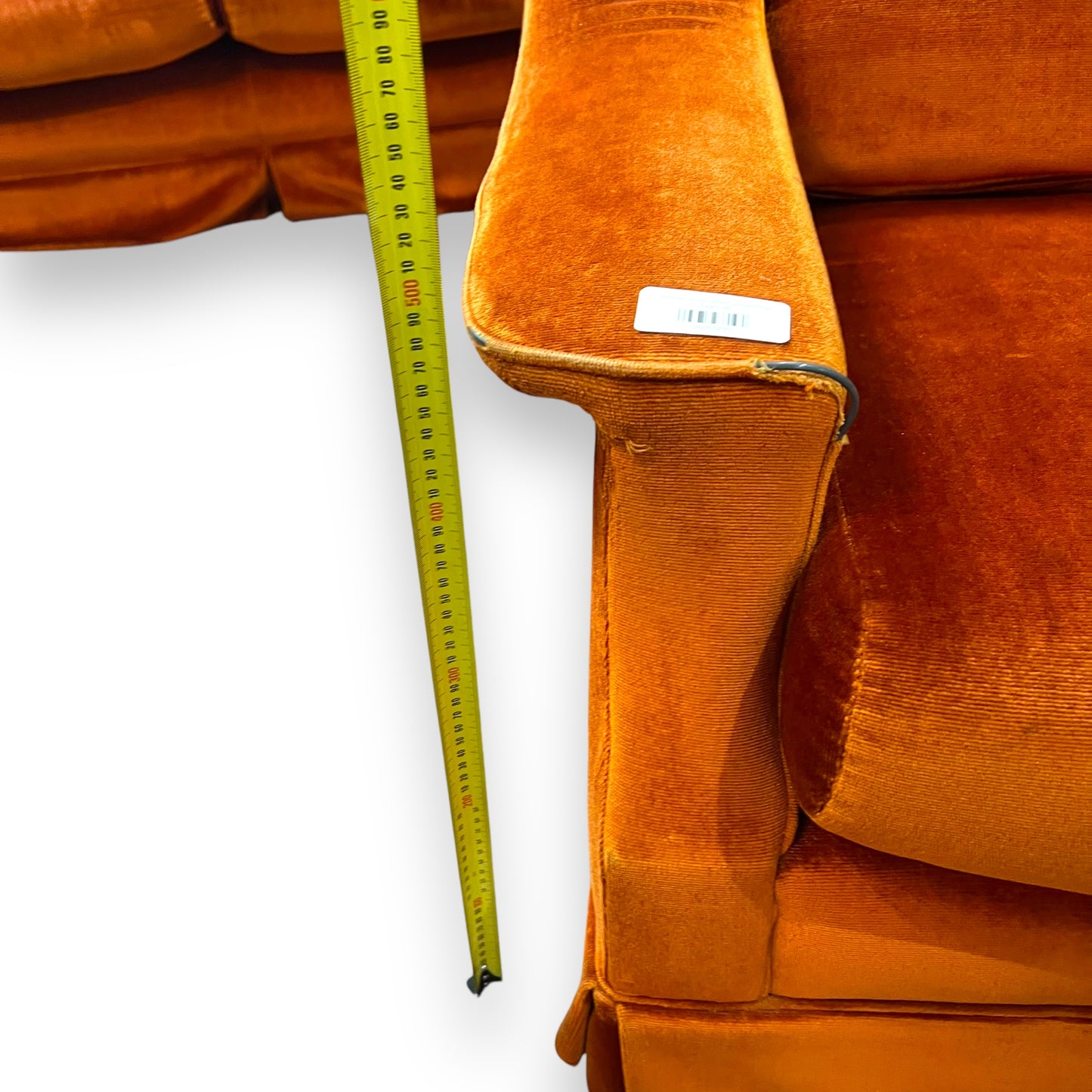 Orange Velour Single Lounge Chair