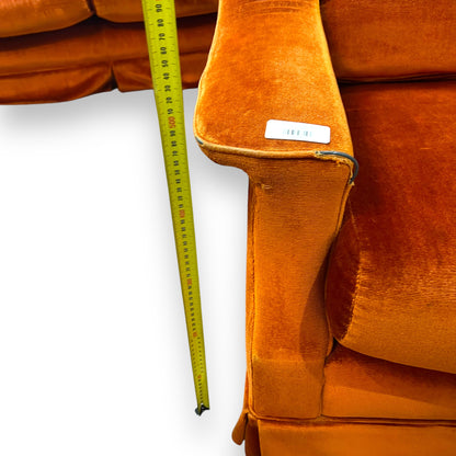 Orange Velour Single Lounge Chair