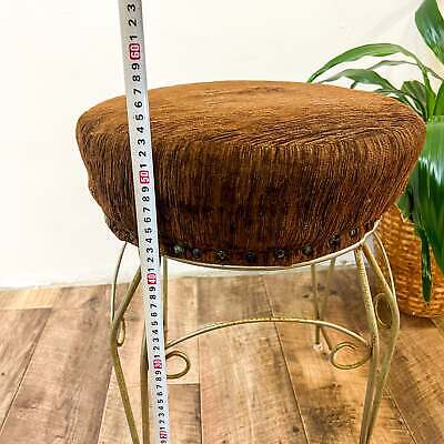 Vanity Vintage Stool Swirl Base Brown Top
