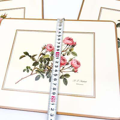 Pink Rose Flower Placemat set of 6 with cork back