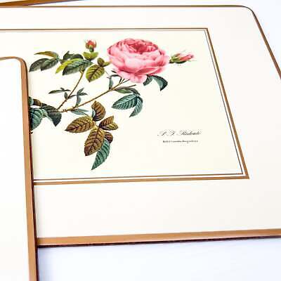Pink Rose Flower Placemat set of 6 with cork back