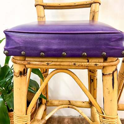 Purple Cane Barstool Set of 2