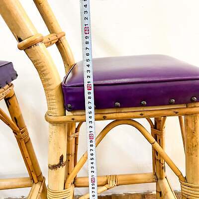 Purple Cane Barstool Set of 2