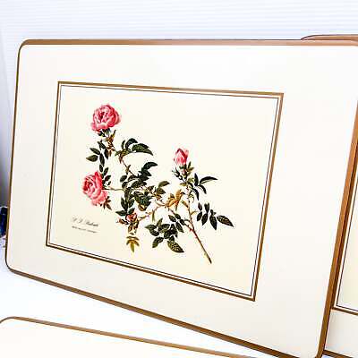 Pink Rose Flower Placemat set of 6 with cork back
