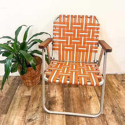 Retro Orange Folding Outdoor Chair