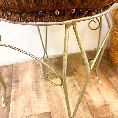 Vanity Vintage Stool Swirl Base Brown Top