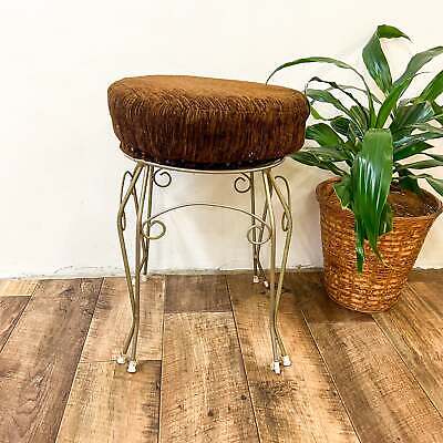 Vanity Vintage Stool Swirl Base Brown Top