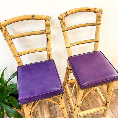 Purple Cane Barstool Set of 2