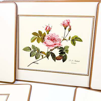 Pink Rose Flower Placemat set of 6 with cork back