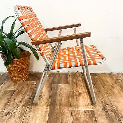 Retro Orange Folding Outdoor Chair