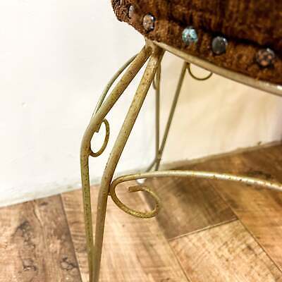 Vanity Vintage Stool Swirl Base Brown Top