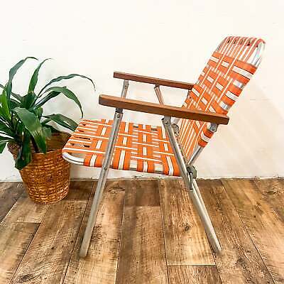 Retro Orange Folding Outdoor Chair