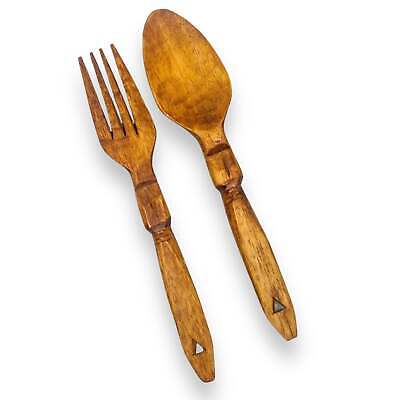 Wooden salad serving utensils