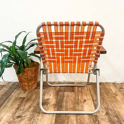 Retro Orange Folding Outdoor Chair