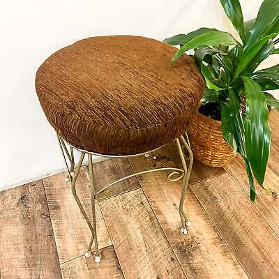 Vanity Vintage Stool Swirl Base Brown Top
